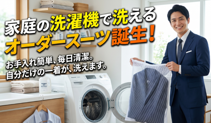 家庭の洗濯機で洗えるオーダースーツ誕生！